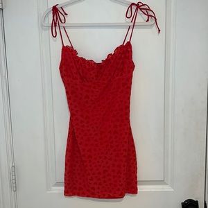 Motel dress size small red velvet hearts